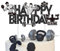 Gym Birthday Party Decorations Black Fitness Happy Birthday Cake Topper Weight Lifting Party Decorations for Weightlifting Fitness Theme Party Baby Shower Supplies
