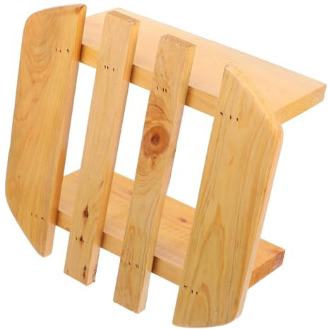 OUNONA Wooden Stool for Foot Bath Japanese Style Bath Chair for Comfort Relaxation Bathroom and Sauna Foot Steaming