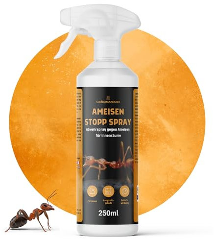 Ameisen Repellent Spray - 250 ml - Hoch konzentriert - Starke Abwehrwirkung - LANGZEITWIRKUNG - Für Innen - Anti Ameisen Spray - Ameisenmittel Innen (250ml)