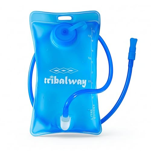 Tribalway Water Bladder 1.5L Hydration Bladder with BPA Free & TPU Water Bag - Leakproof Water Reservoir for Pack Hydration Vest - Outdoor, Hiking, Running, Cycling