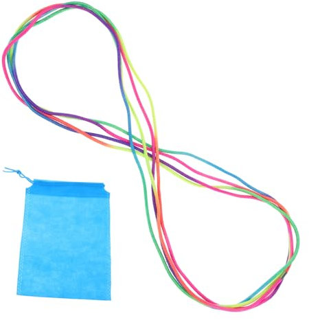 Vaguelly Corde à Sauter Élastique pour Garçon Fille Jeu de Plein Air avec Sac de Rangement Développe Athlétisme Collaboration Couleur Aléatoire