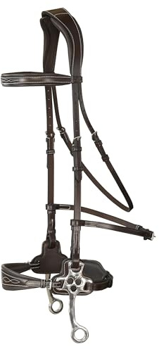 Exion Nova Hackamore Bridle for Horses – Anatomical Bitless Bridle with Rubber Reins | Anti‑Pressure Crownpiece | Vegetable-Tanned Leather | Size Full, Cob, Pony & Over (Black, Cob) (Havana, Pony)