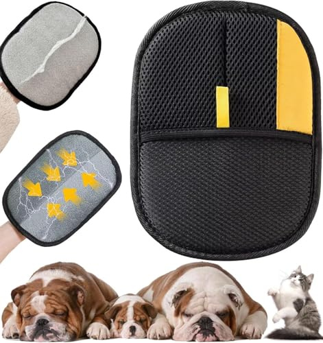 mysemgshuo Fellmagnet Handschuhe Doppelseitig für Hunde & Katzen, Upgrade Tierhaarentferner Handschuh, Fell Magnet-Handschuh, Wiederverwendbare&Waschbare Haustierpflege-Handschuhe