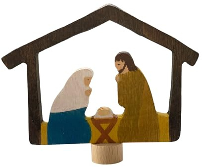 Adventstecker Maria und Josef Krippe Zubehör für Adventsspirale Geburtstagszug Geburtstagsring Geburtstagstisch