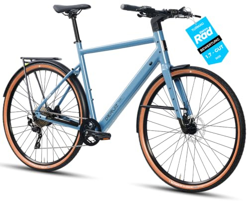 DERUIZ Turmali Urban Ebike, 250W Heckmotor 40 Nm, 36V 360Wh Akku bis 110 km, Shimano 10-Gang, Hydraulische Scheibenbremsen, StVZO, Damen und Herren, RH 52 cm