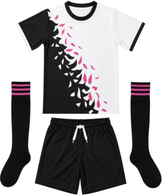 Catali Girls Football Kit Ages 4–11 Breathable Sports Set with Top, Shorts & Socks | Quick Dry PE Kit & Gift for Active Girls and Future England Lionesses