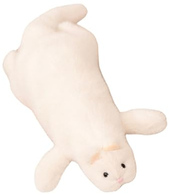 Xiyocadt Frettchen Kuscheltier, Frettchen Plüschtier Tier Kissen, Simulierte Tiere Puppe, Super flauschig Stofftier, Liegend, Geburtstagsgeschenke, die für Jungen und Mädchen geeignet sind (Weiß)