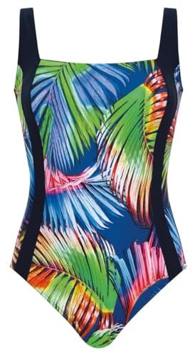 Sunflair Basic Badeanzug – Farbenfrohes Design, Gerader Ausschnitt, Bequeme Passform – Weiches, Elastisches Material für Komfort und Stil am Strand und im Schwimmbad