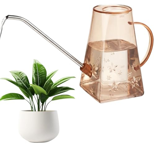 Xoeryoy Arrosoir à Long Bec, Petit arrosoir de 1, 4 L avec Corps en PP translucide et buse en Acier Inoxydable pour Plantes d'intérieur, Jardin