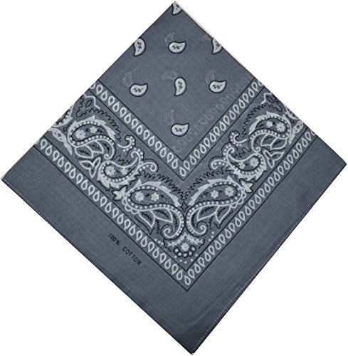 Schals & Tücher Bandana Halstuch Bikertuch Nickituch Kopftuch Baumwolle Mundschutz Piratentuch Grau