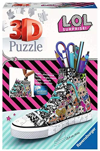 Ravensburger 3D Puzzle 11163 Sneaker L.O.L. Surprise! - Praktischer Stiftehalter - 108 Teile - Schreibtisch-Organizer für Kinder ab 8 Jahren - Exklusiv bei Amazon
