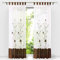 HongYa 1 Stück Voile Gardine Schal mit Schlaufen Transparenter Vorhang Bestickter Schlaufenschal H/B 225/140 cm Braun