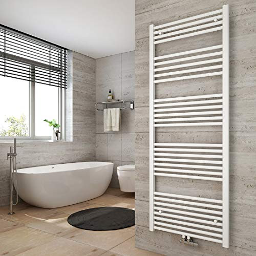 Heilmetz Weiß BadHeizkörper 60 x 160 cm Handtuchtrockner Bad-Heizkörper Handtuchheizkörper Mittelanschluss Heizung 761Watt Leistung Handtuchwärmer