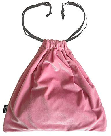 Velvet Hair Dryer Storage Bag with Large Internal Pocket – Soft & Stylish 35x35cm Pouch to Protect Appliances, Heels & Accessories with Drawstring Closure (Pink)