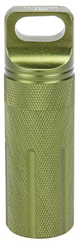 Portable Pill Case, Waterproof Seal Bottle, Waterproof Pill Holder,Pill Box Metal Small Pocket Survival Capsule Container for Hunting Camping Mountaineering (Green)
