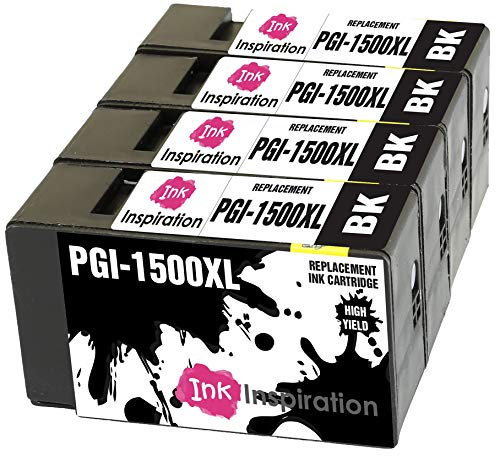 Ink Inspiration® Ersatz für Canon PGI-1500XL PGI-1500XLBK Schwarz Druckerpatronen 4er-Pack, kompatibel mit Canon MAXIFY MB2050 MB2350 MB2750 MB2150 MB2155 MB2755