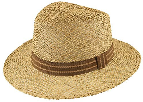 HatBee Fedora Chapeau de paille Jacopo Seegras I pour homme - Marron - Medium