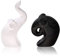 Salière et Poivrière Amusantes en Porcelaine - Distributeur d'Épices Impertinent - Cadeau de Pendaison de Crémaillère, de Mariage, d'Anniversaire pour les Couples (Éléphants)