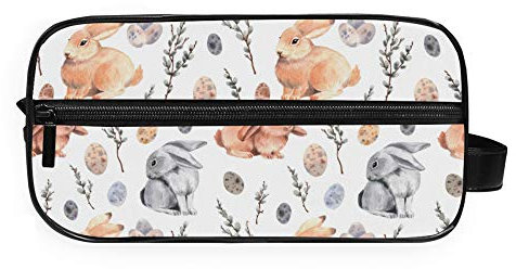 RELEESSS Trousse de toilette légère et portable Motif lapin et fleur