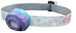 Ledlenser KIDLED4R Akku-Kinder-LED-Stirnlampe, Lila, 25g, IP44 | Automatische Abschaltung, 5 Leuchtmodi, Weiß-, Rot- & Blaulicht, inkl. Rucksackclip, für Camping, Fallfest (2m)