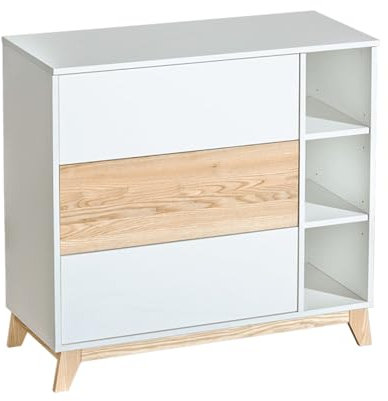 ATB Kommode mit Schubladen - Schubladenschrank - Kinderschrank - Weiße Kommode für EIN Kinderzimmer - Möbelstück für einen Jungen und EIN Mädchen