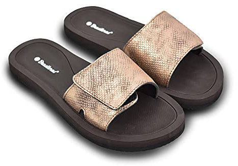 BRASILERAS Tongs Femme Antidérapantes Confortables Chaussures de Plage/Piscine/urbaines Brun 37 EU