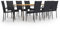 vidaXL Gartenmöbel 9-TLG. Gartengarnitur Gartenset Sitzgarnitur Sitzgruppe Tisch Stühle Gartenstuhl Gartentisch Esstisch Essstuhl Poly Rattan Schwarz