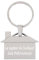 Porte clefs métal argenté en Forme de Maison avec Texte gravé – Porte-clés personnalisé Maison en Acier argenté Brillant – Porte clé Personnalisable avec Texte