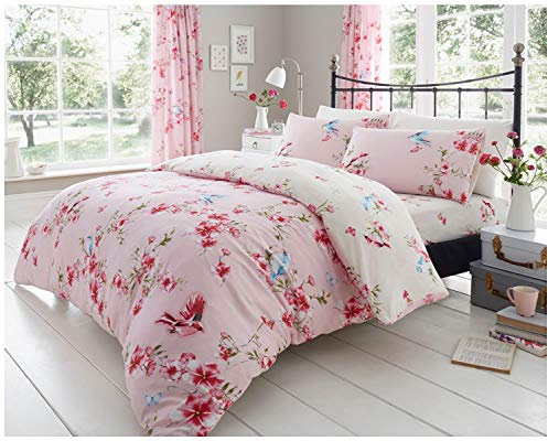 GC GAVENO CAVAILIA Vintage Floral Blush Pink Duvet Cover, Botanical Bedding Sets, Reversible King Size Quilt Covers