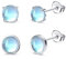 JeweBella 6MM Boucles d'Oreilles Pierre de Lune en Argent 925 pour Femme Fille Hypoallergéniques Boucles d'Oreilles Argent Sterling Petites Rondes Clou d'Oreilles Cadeaux de Bijoux