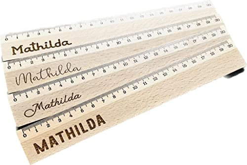Holzlineal personalisiert graviert mit Schrift nach Wahl