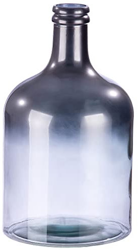 GILDE Grand Vase XL en Verre recyclé - Décoration de Salon - Fabriqué en Europe - Couleur : argenté métallisé avec dégradé de Couleur - Hauteur : 43 cm