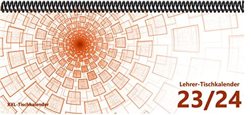 Lehrer - Tischkalender 2023/24: XXL-Tischkalender, Bunt-Kalender Tunnel orange 14,5 x 32,5 cm, quer, Juli 2023 - September 2024