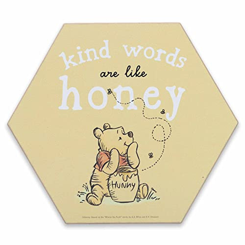 Disney Winnie Puuh Art Words Are the Honey Wood Wall Decor - Niedliche Winnie Puuh Dekoration für Küche, Schlafzimmer oder Büro