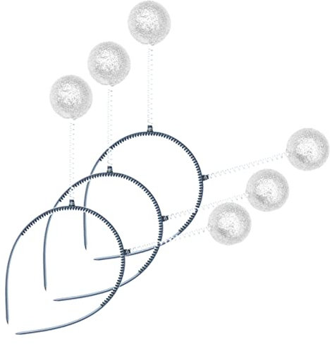 Holibanna Haarreif Roboter Glitzer- Kopfbedeckung 3Pcs Weihnachten Ball Antenne Kopfschmuck Kreative Haar Hoop Partei Haar Zubeh?r (? Ball) Glitzerballhaarregchen Haarreif Mit Diskokugeln