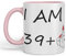 Vixar Tasse en céramique colorée avec inscription « I am 39 + 1 Woman Hand », le 40e anniversaire - Rose