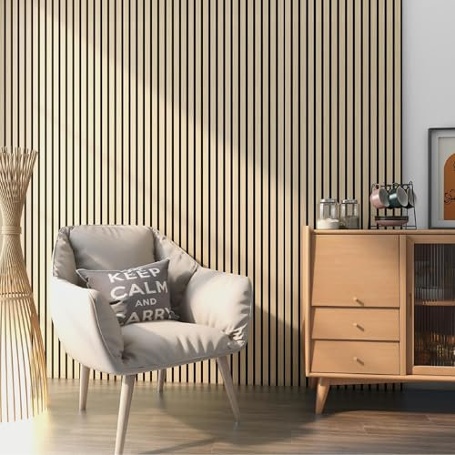 NEU.HOLZ Akustikpaneele Holz - Schalldämmung Wandpaneele in Holzoptik Eiche - Schallschutz Akustikplatten Wandverkleidung innen - Schallabsorber Paneele für Wand & Decke - Holzpaneele Wand 11,52 m²