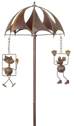 Moritz Windspiel Garten Mäuse Karussel 33 x 33 x 110 cm Windrad Gartendeko Gartenfigur Tierfigur Deko