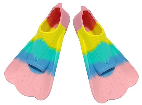 24–26 Silikon-Schwimmflossen, Kinder-Schwimmflossen, kurz, professionelle Schwimmflossen für Kinder, bequeme, weiche Silikon-Flossen für Schwimmen und Tauchen, Anfänger, Kinder, Mädchen, Jungen