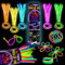 Knicklichter für Kinder -Party Set-Glow Sticks Ultra Bright Party Kit 8 with Connectors Party Supplies Emergency Lights Neon Light Bracelets Necklaces for Kids Camping Supplies