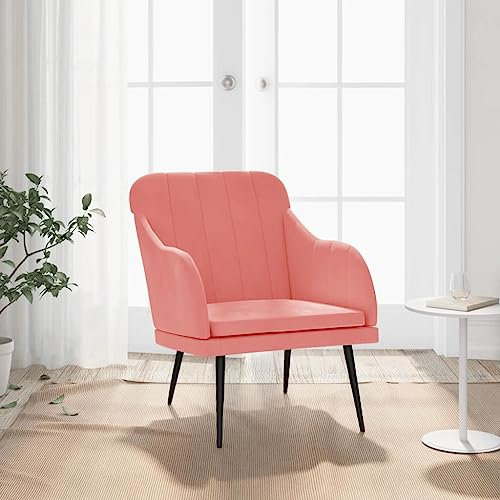 ULUYYUC Sessel, Sessel & Stühle Ohrensessel Schminktisch Stuhl Schlafsessel Geeignet für Schlafzimmer Gesellschaftsraum Speisesaal Arbeitszimmer Rosa 63x76x80 cm Samt