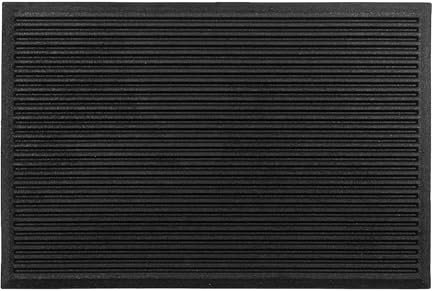 Ribbed Harmony Outdoor Mat, Front Door Outside Boot Scraper Mat, Heavy Duty Recycled Rubber Matt with Scraping Stripes, Anti Fatigue Dirt Scraper Playground Garden Matting (120x80cm, Extra Large)