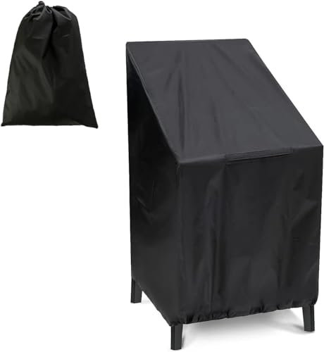 Housse de Chaise de Jardin, Housse de Protection Contre la poussière en Tissu Oxford 210D, Housse de Chaise empilable, chaises de Balcon, pour Chaise empilable, 65 x 65 x 120 cm