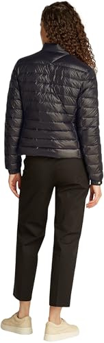 Tommy Hilfiger Donna Giacca Trapuntata Mock Neck Leggera, Nero (Black), L