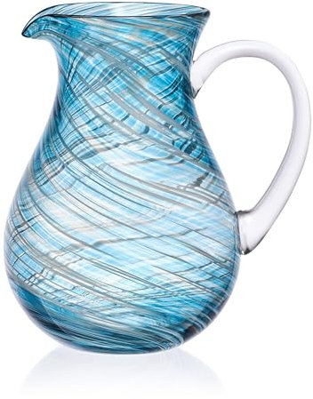 Mikasa Pichet en verre bleu tourbillon coloré, 2,25 l