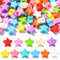 UR URLIFEHALL Lot de 100 perles en silicone colorées en forme d'étoile à cinq branches pour stylos, porte-clés, bijoux, cordon, loisirs créatifs