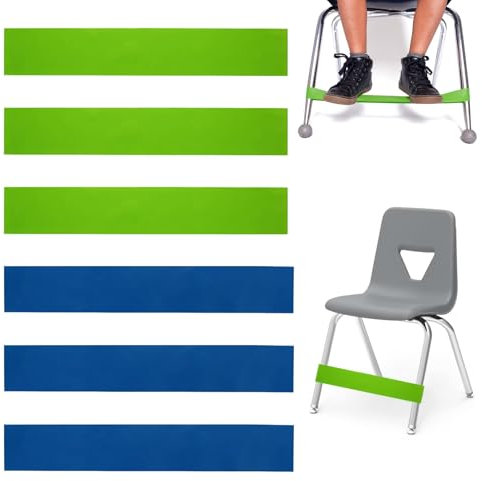 6 Pieces Bande de Chaise Extensible pour Enfants, Elastiques Chaises Tdah pour Enfants Hyperactif - Elastique Musculation Bandes Fitness en Latex pour Yoga 15lbs - 25 lbs