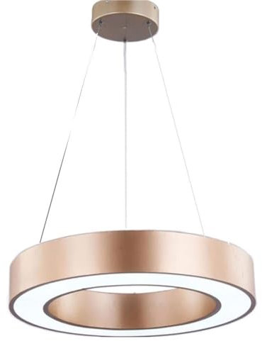 LYOUAE Modern Hängeleuchte Moderner LED-Ring-Kronleuchter, minimalistisch, dimmbar, Hängeleuchte, Metall-Acryl-Halo-Kreis-Pendelleuchte for Wohnzimmer, Esszimmer, Schlafzimmer(Rose Gold,40cm/15.7in)