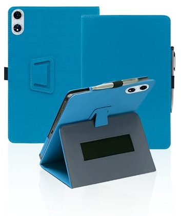 Schutzhülle für Teclast T60PLUS 30,5 cm (12 Zoll) Android 14 Tablet, stoßfeste Hülle mit Handschlaufe, Magnet und zwei Faltmethoden, schlanke und langlebige Hülle, wasserdicht, kratzfest, Hellblau