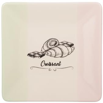 KASANOVA Piatto quadrato croissant 25x25 cm in terracotta Cake